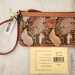 New With Tags Dooney and Bourke Tan Snakeskin Wristlet